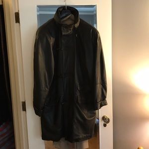 Coach leather wear toggle jacket.